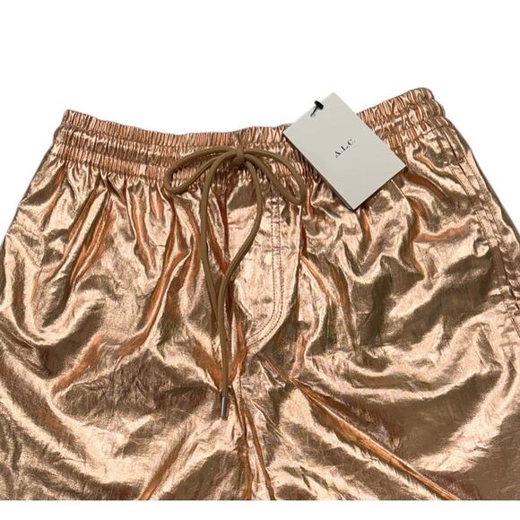 ALC. Ryder Metallic Linen Shorts Rose Gold XS high Waist - Picture 6 of 8
